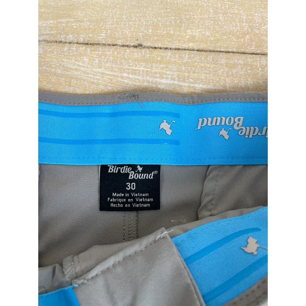 Birdie Bound Men's Golf Shorts Size 30 Gray Performance Stretch Zipper Pockets - Picture 4 of 10